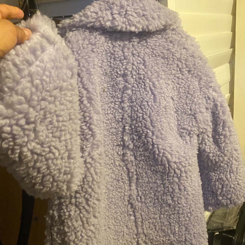 TopShop NWT Chunky Borg (lilac) Coat(size 2-fits small/medium - Picture 11 of 11